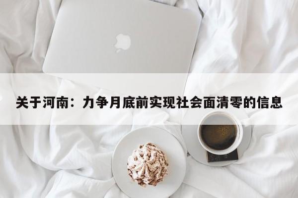 关于河南：力争月底前实现社会面清零的信息